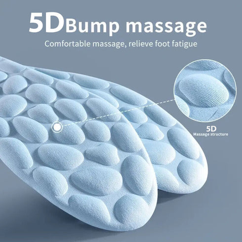 5D Memory Foam Sports Orthopaedic Massage Insoles For Shoes Women Men Breathable