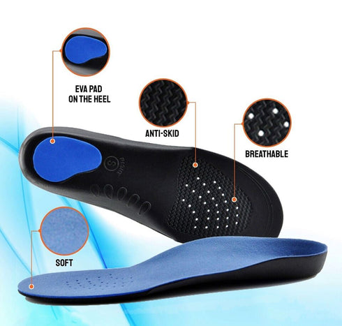 Orthotic Insoles for Arch Support Plantar Fasciitis Flat Feet Back & Heel Pain