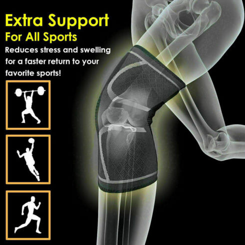 Knee Support Compression Sleeve Brace Patella Arthritis Pain Relief Gym Sports